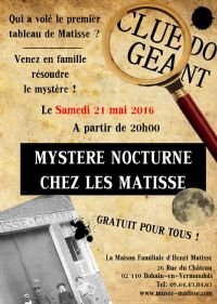 Nuit des Musées 2016 : Cluedo Géant!. Le samedi 21 mai 2016 à Bohain-en-Vermandois. Aisne.  20H00